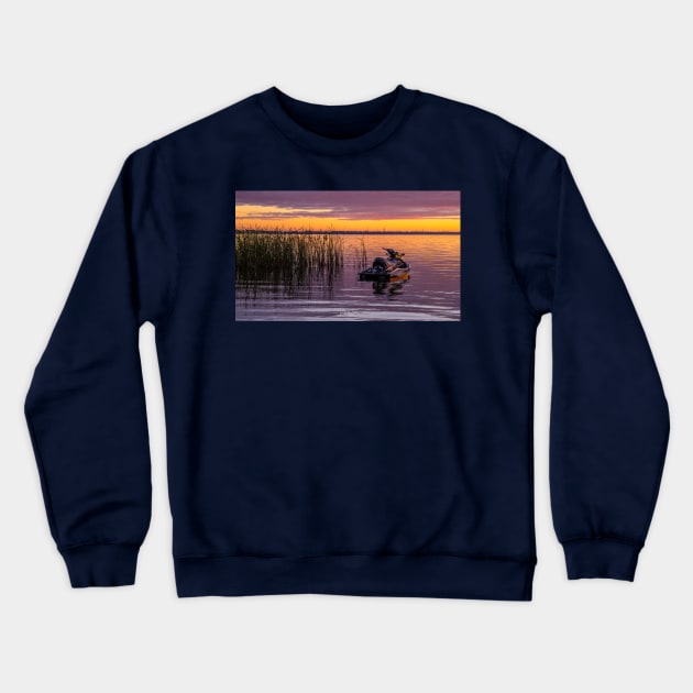 Jet Ski on Lake Mulwala, Yarrawonga Mulwala Crewneck Sweatshirt by VickiWalsh